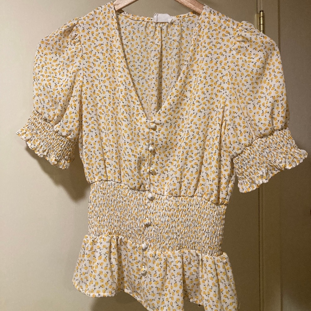 Blouse - yellow floral